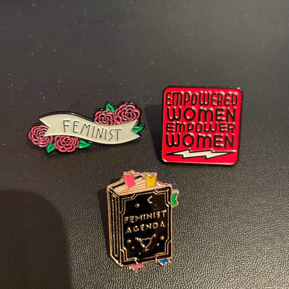 New women power feminist  pins 3 for 1